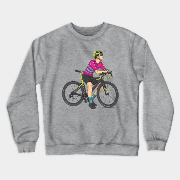 ride road bike Crewneck Sweatshirt by savya std22